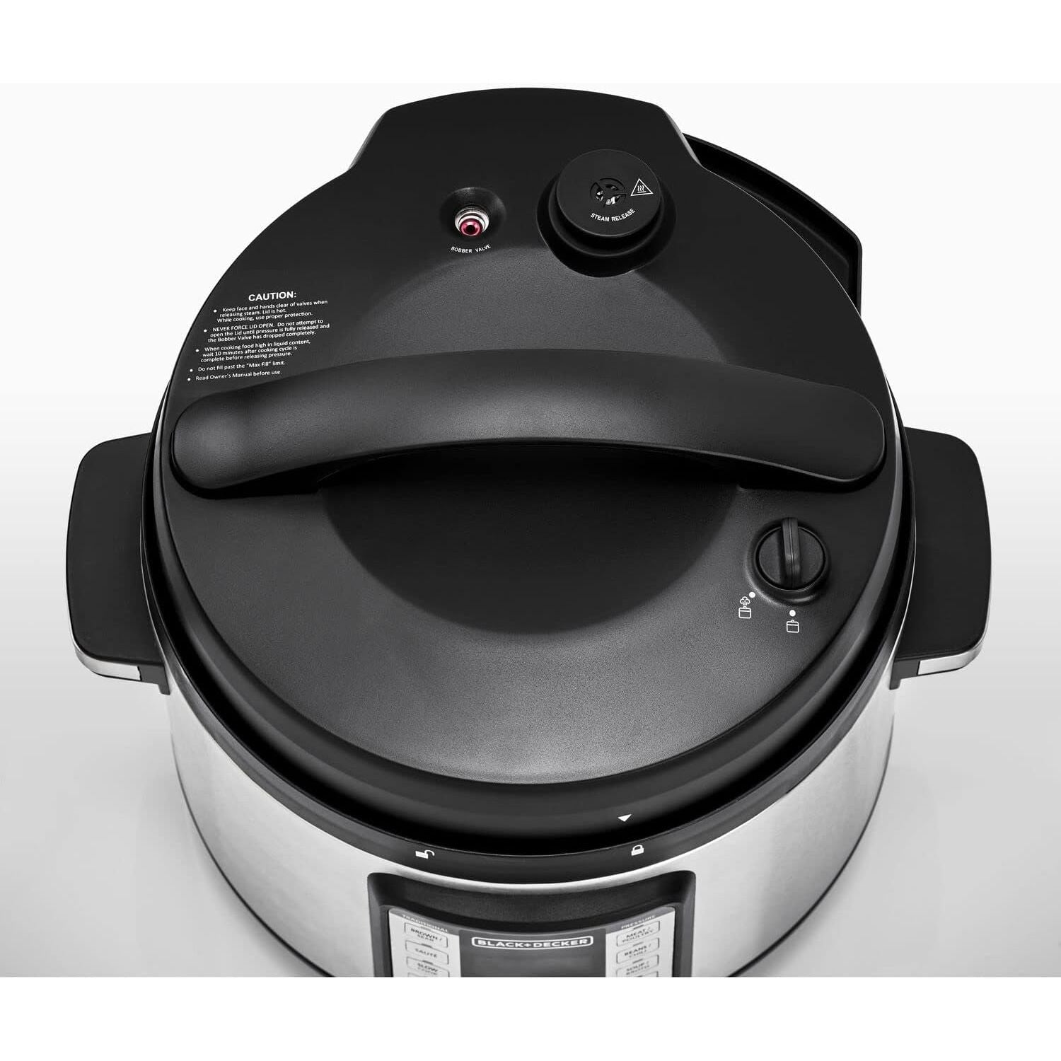 Black+Decker Electric Pressure Cooker, 10 Liters, 1350 Watt, Black and Silver - PCP1010 Black+Decker Electric Pressure Cooker, 10 Liters, 1350 Watt, Black and Silver - PCP1010